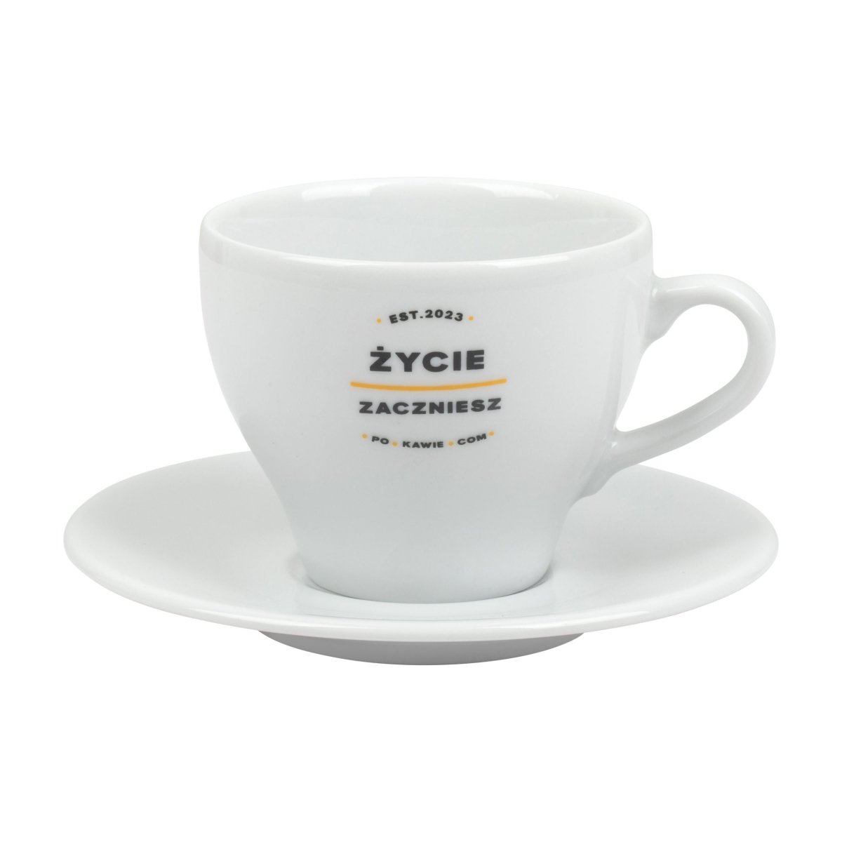 Filiżanka ze spodkiem z białej porcelany Filiżanka- pokawie.com 5905271171983